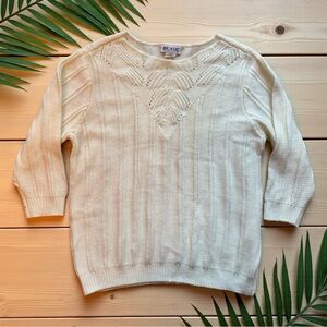 BLAIR White Knit Sweater Pullover Women’s Medium